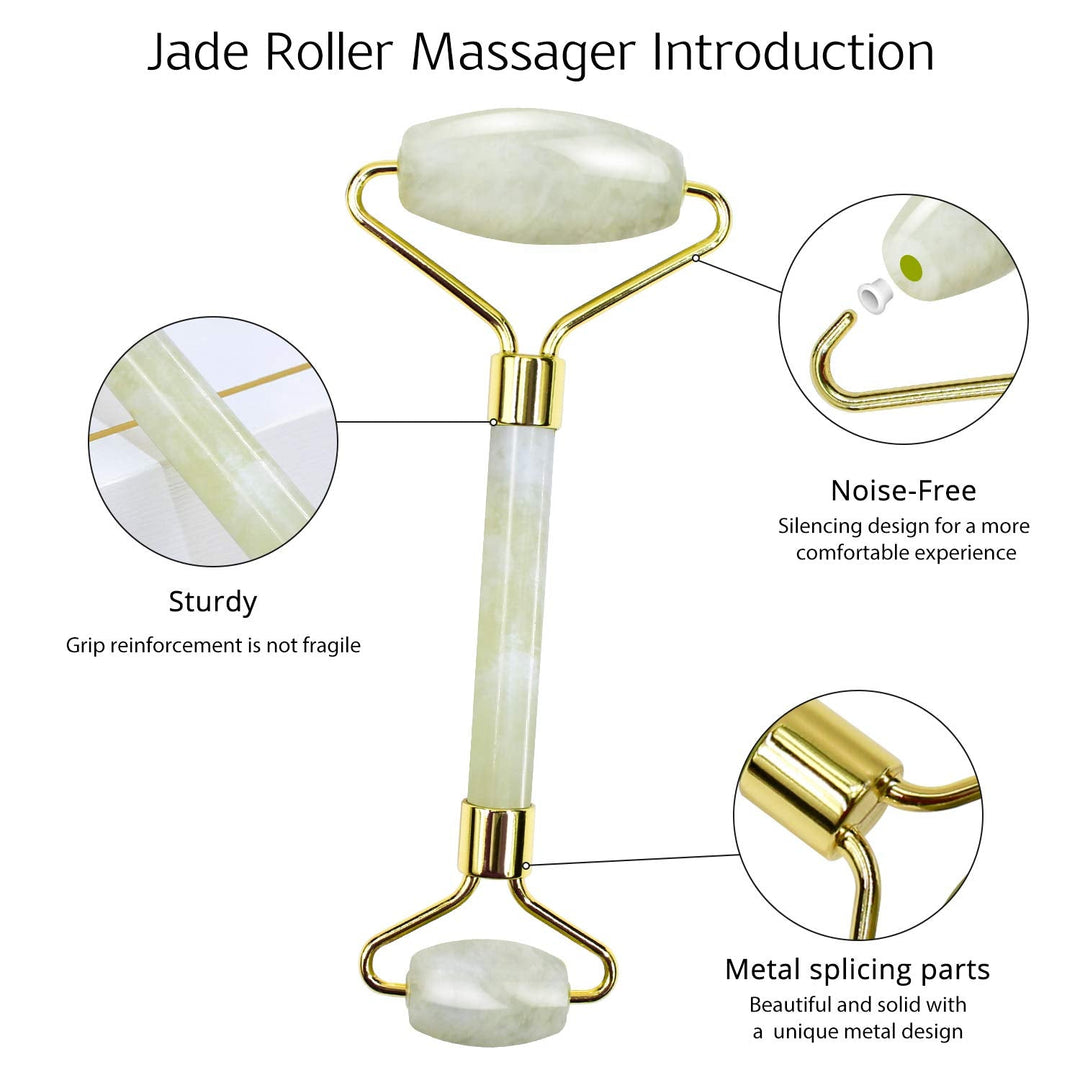 Instant Glow Gua Sha & Jade Roller Set-Green-Nora Luxe