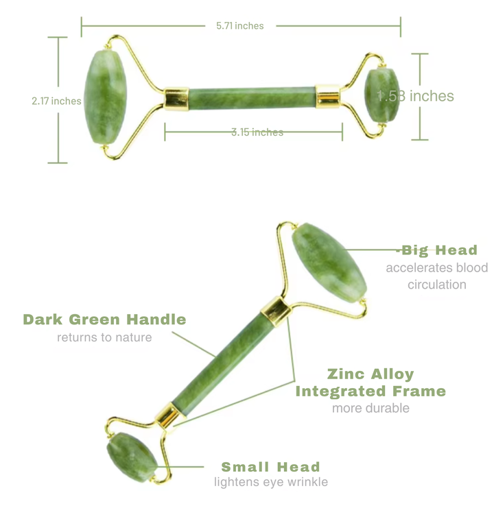 Instant Glow Gua Sha & Jade Roller Set-Green-Nora Luxe