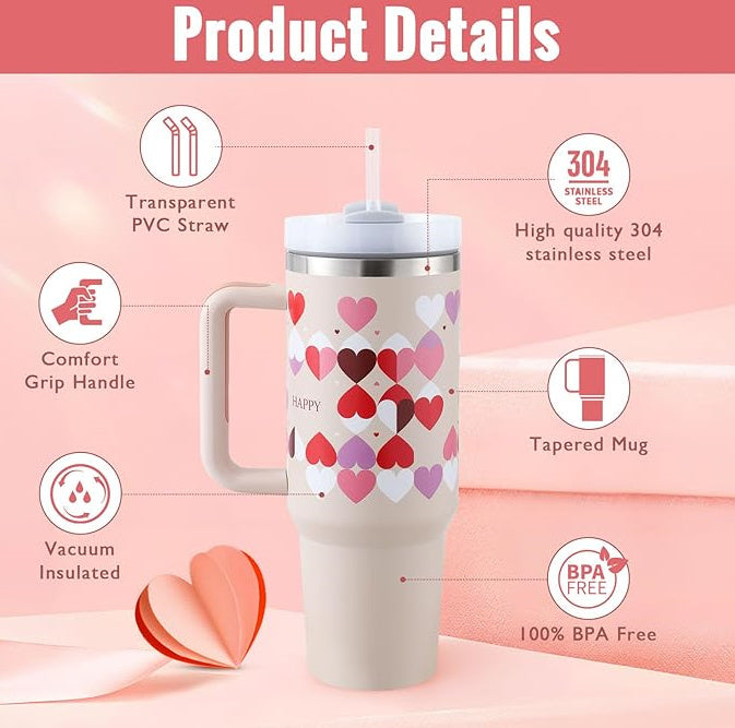 Insulated Mug with Handle and Straw - ChillMate-Black-1200 ML-Nora Luxe