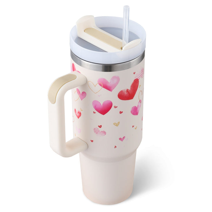 Insulated Mug with Handle and Straw - ChillMate-Black-1200 ML-Nora Luxe