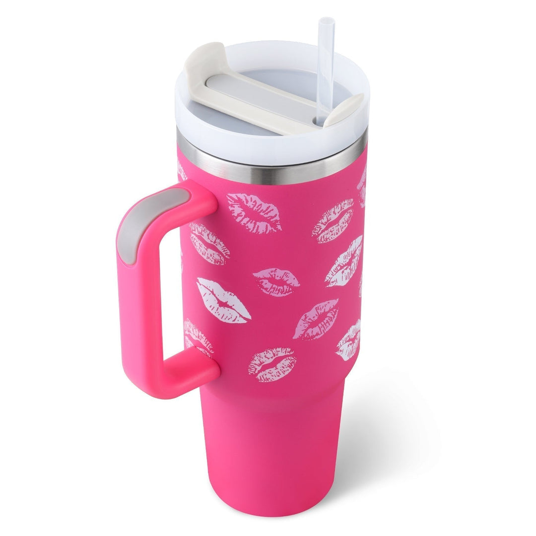 Insulated Mug with Handle and Straw - ChillMate-Black-1200 ML-Nora Luxe