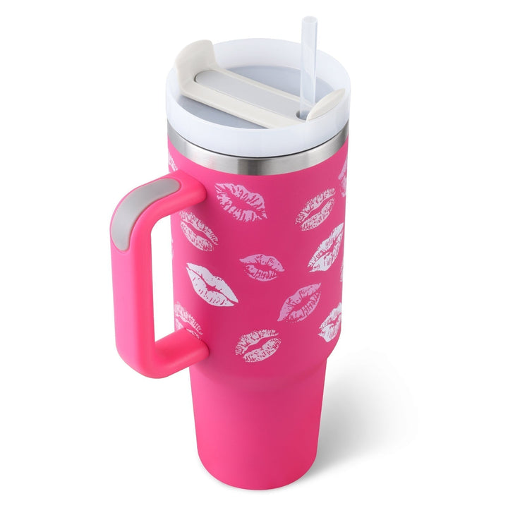 Insulated Mug with Handle and Straw - ChillMate-Black-1200 ML-Nora Luxe