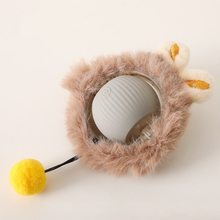Interactive Hunter Ball for Cats - PouncePal-Plush Gray-Nora Luxe