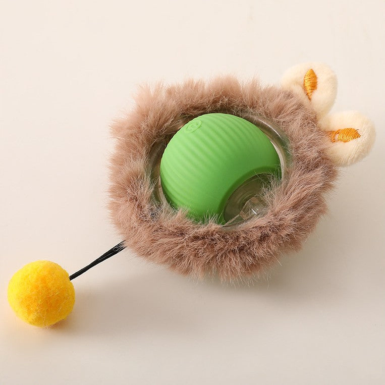 Interactive Hunter Ball for Cats - PouncePal-Plush Green-Nora Luxe