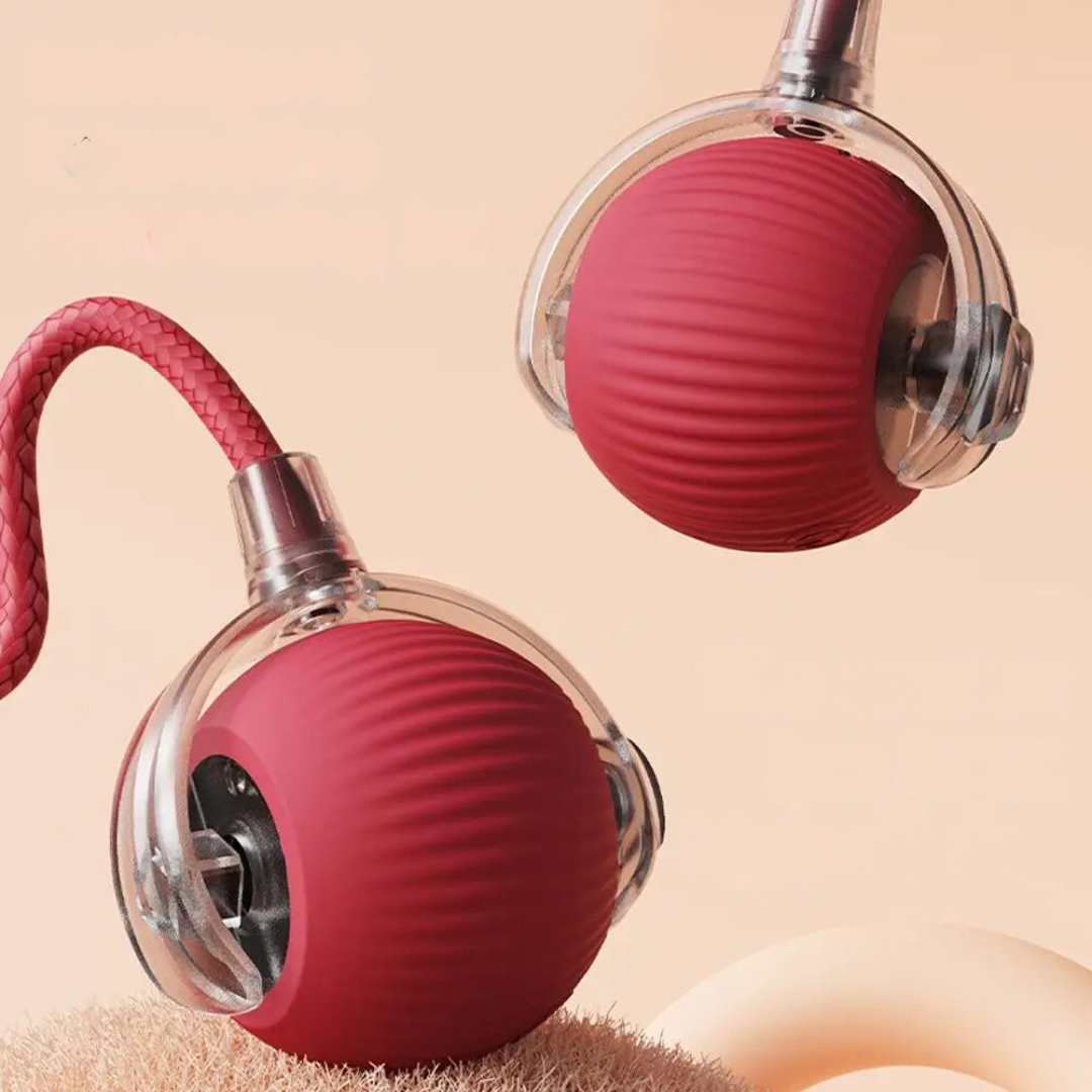 Interactive Hunter Ball for Cats - PouncePal-Red-Nora Luxe