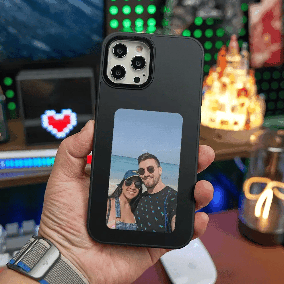 Interactive Photo iPhone Case - PixelShell-Black-iPhone 15-Nora Luxe