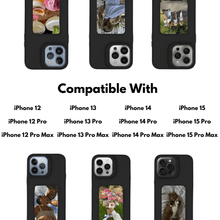 Interactive Photo iPhone Case - PixelShell-Black-iPhone 15-Nora Luxe