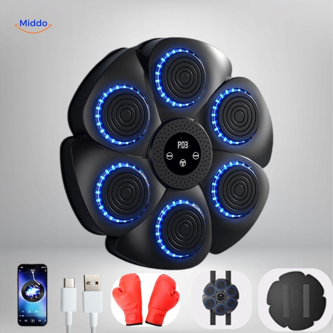 Interactive Smart Boxing Machine - PunchTech-Black + Children's Boxing Gloves-Nora Luxe