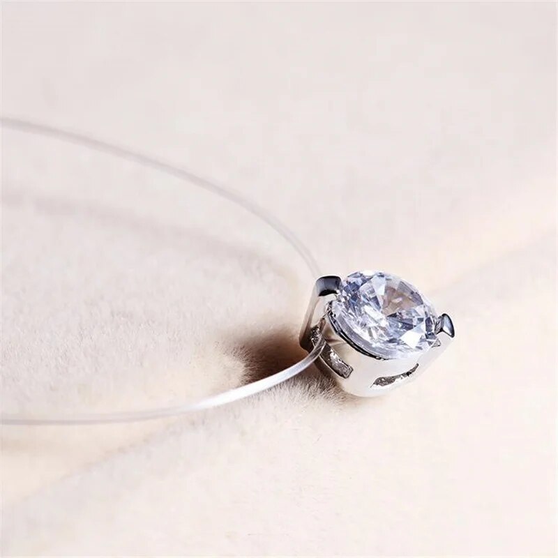 Invisible Fishline Zircon Necklace | Delicate & Elegant Jewellery-Nora Luxe
