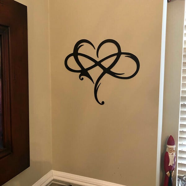 Iron Wall Decoration with Infinite Heart - InfiniteHeart-Black-7.87″ × 9.84″-Nora Luxe