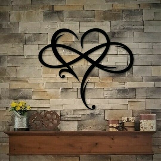 Iron Wall Decoration with Infinite Heart - InfiniteHeart-Black-7.87″ × 9.84″-Nora Luxe