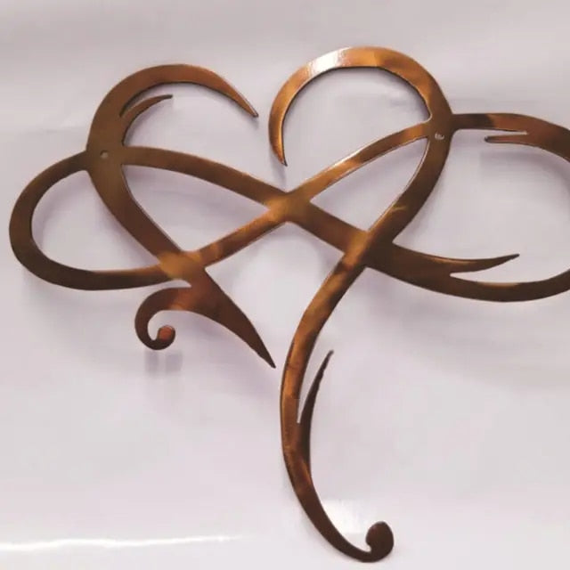 Iron Wall Decoration with Infinite Heart - InfiniteHeart-Brown-7.87″ × 9.84″-Nora Luxe