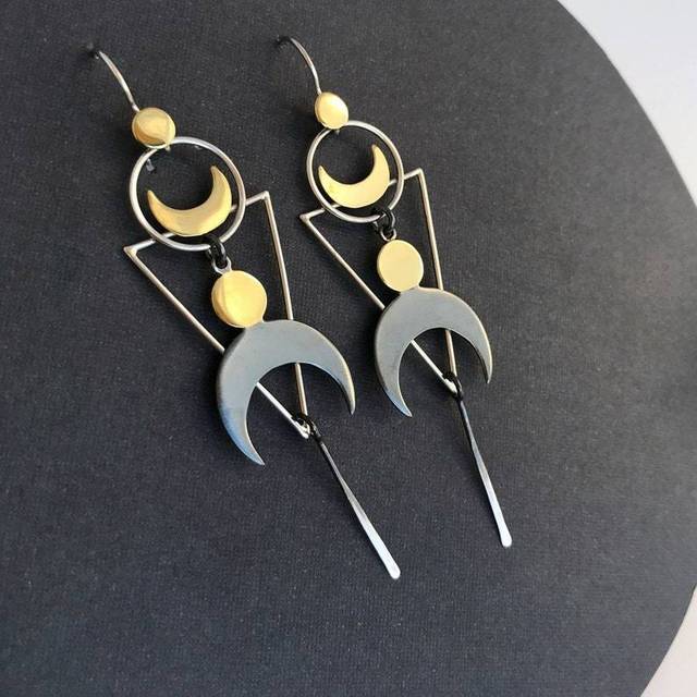 Irregular Shaped Earrings | Unique Fashion Jewellery-Crescent Moon-Nora Luxe