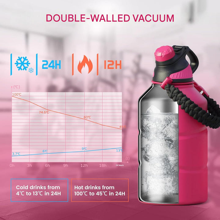 Isolated 1.9 L Water Bottle with Magnetic Lid-Black-Nora Luxe