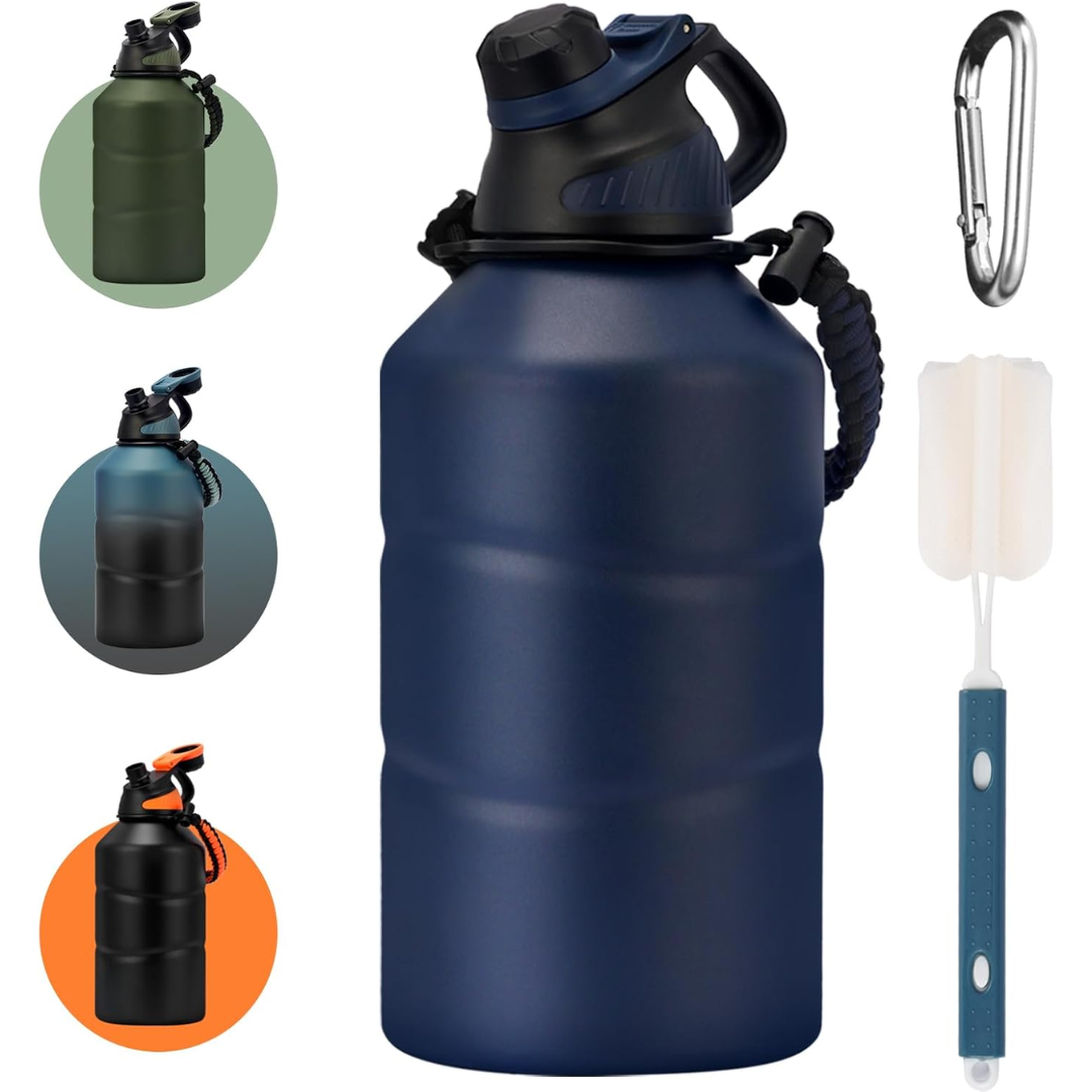 Isolated 1.9 L Water Bottle with Magnetic Lid-Marine blue-Nora Luxe