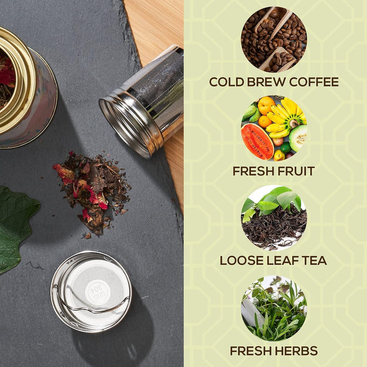 Isolated Premium Bamboo Loose Leaf Tea Infuser Bottle - 500ml-Nora Luxe