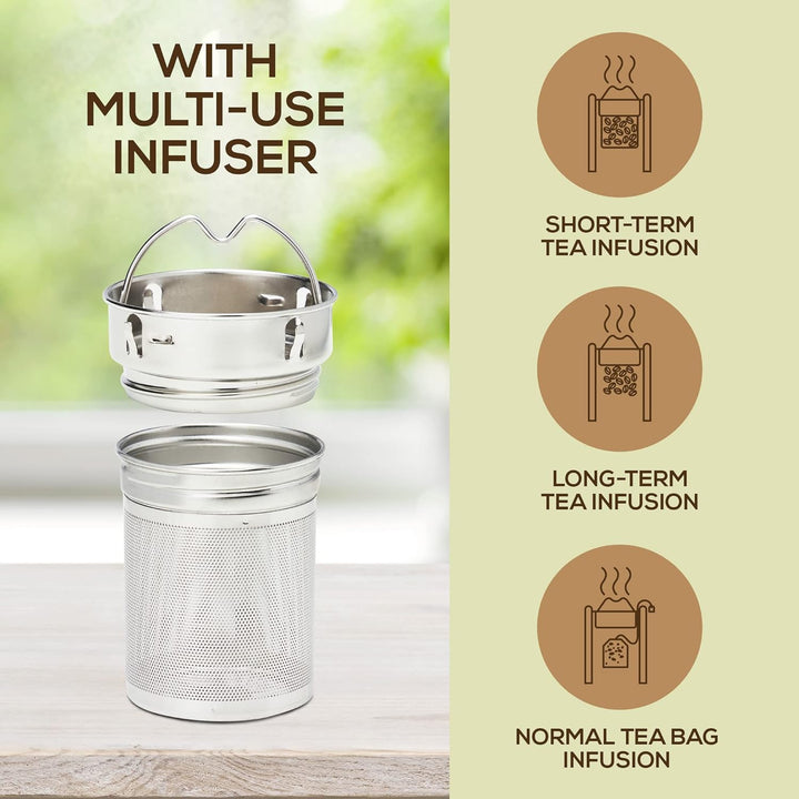Isolated Premium Bamboo Loose Leaf Tea Infuser Bottle - 500ml-Nora Luxe