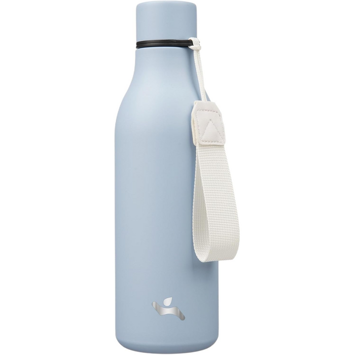 Isolated stainless steel water bottle with strap-500 ml-Blue-Nora Luxe