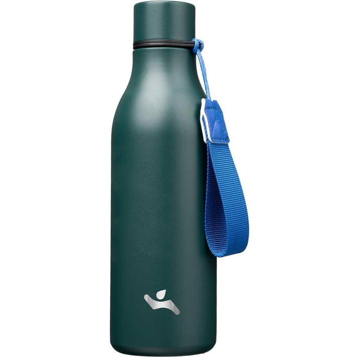 Isolated stainless steel water bottle with strap-500 ml-Olive green-Nora Luxe
