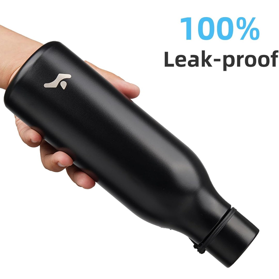 Isolated stainless steel water bottle with strap-500 ml-Olive green-Nora Luxe