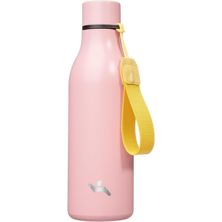 Isolated stainless steel water bottle with strap-500 ml-Pink-Nora Luxe