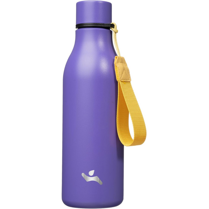 Isolated stainless steel water bottle with strap-500 ml-Purple-Nora Luxe