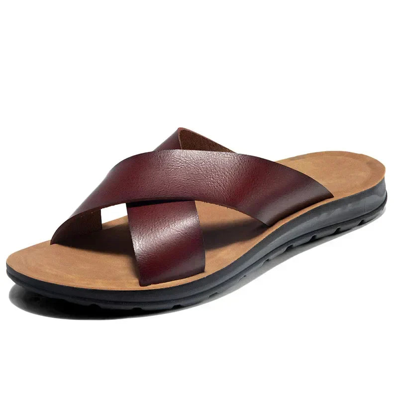 Italian men's leather sandals – Lorenzo-Brown-5.5-Nora Luxe