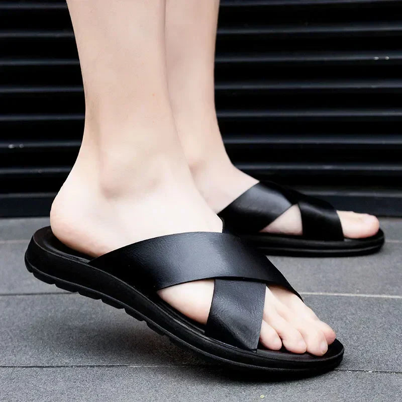 Italian men's leather sandals – Lorenzo-Yellow-5.5-Nora Luxe
