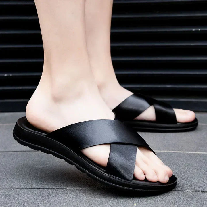 Italian men's leather sandals – Lorenzo-Yellow-5.5-Nora Luxe