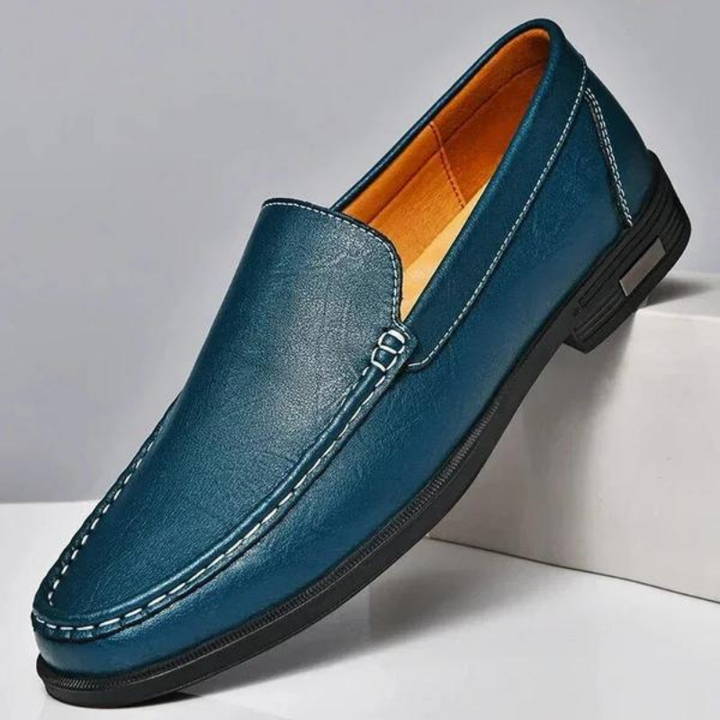 Italian slippers made of genuine leather – Emilio-Blue-6-Nora Luxe