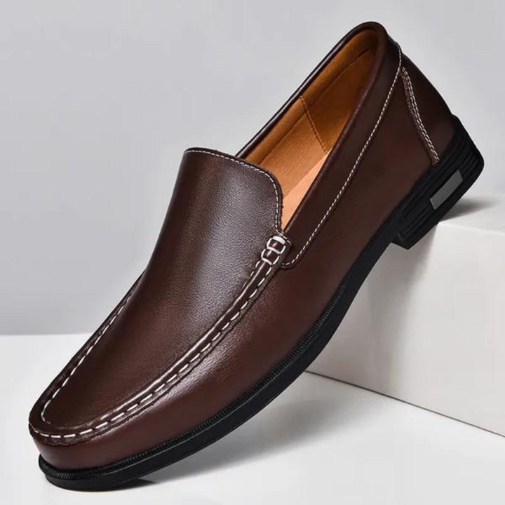 Italian slippers made of genuine leather – Emilio-Brown-6-Nora Luxe