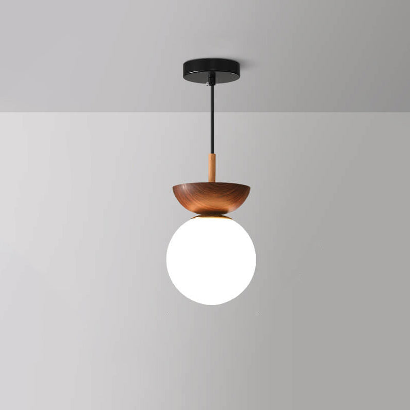 Japanese Style LED Ceiling Lamp – Renji-Adjustable (White/warm white)-Pendant lamp-Wood-The Livary