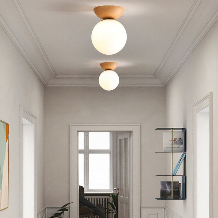 Japanese Style LED Ceiling Lamp – Renji-Warm light-Recessed light-Wood-The Livary