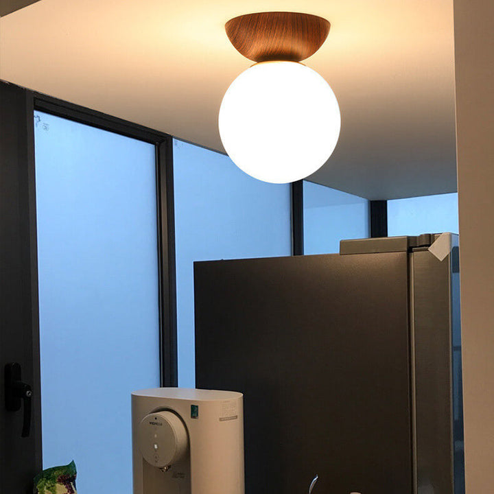 Japanese Style LED Ceiling Lamp – Renji-Warm light-Recessed light-Wood-The Livary