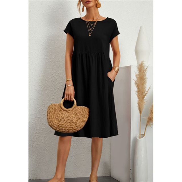Jersey Summer Dress - Livia-Black-S-Nora Luxe