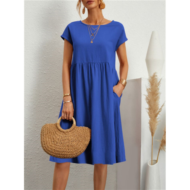 Jersey Summer Dress - Livia-Blue-S-Nora Luxe