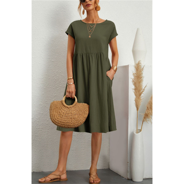 Jersey Summer Dress - Livia-Green-S-Nora Luxe