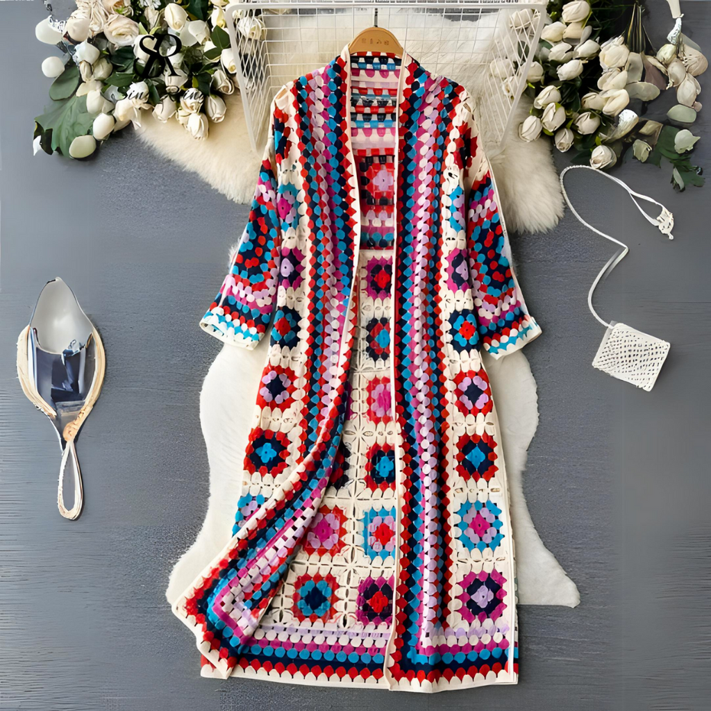 Joyful Colorful Vest - Ivy-Red-One Size-Nora Luxe