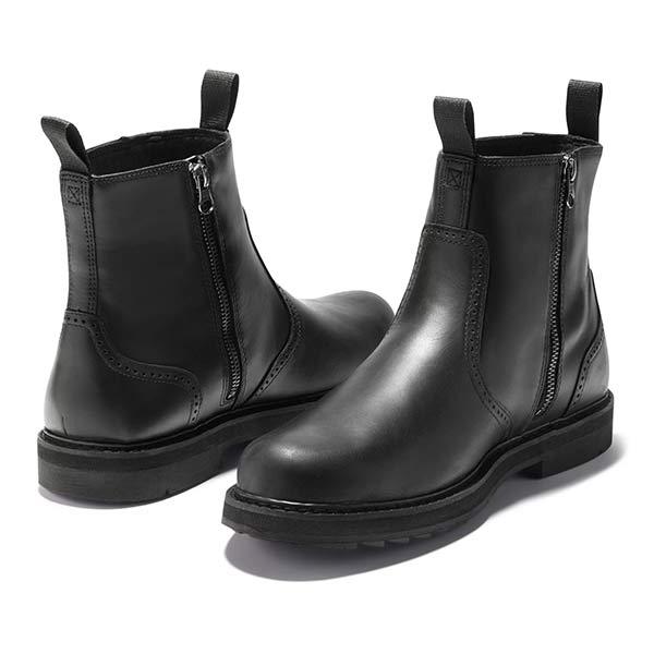 Men's Chelsea boots classic made of synthetic leather with elastic inset – Neron