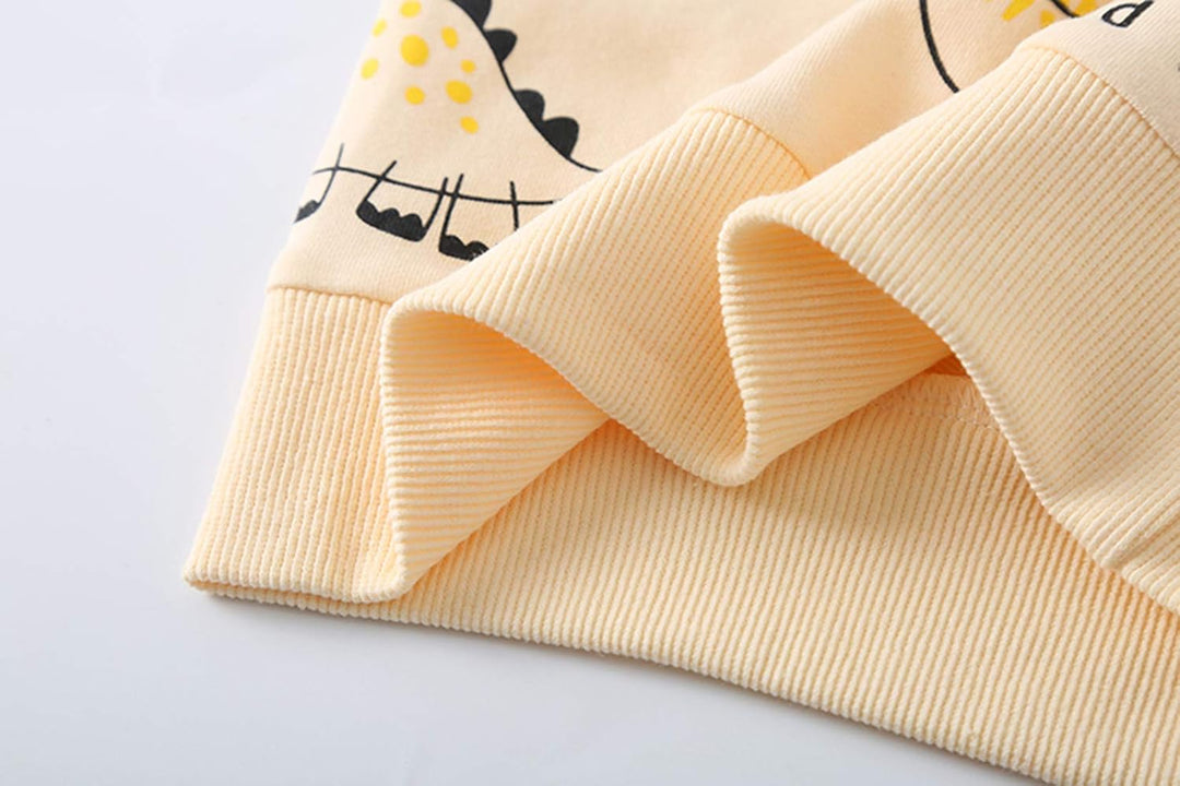 Kids Set: Dinosaur Print Boys Clothing Set-Yellow-1-2 Years old-Nora Luxe