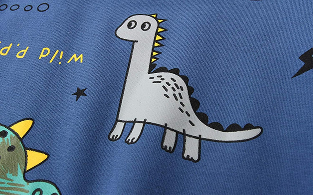Kids Set: Dinosaur Print Boys Clothing Set-Yellow-1-2 Years old-Nora Luxe