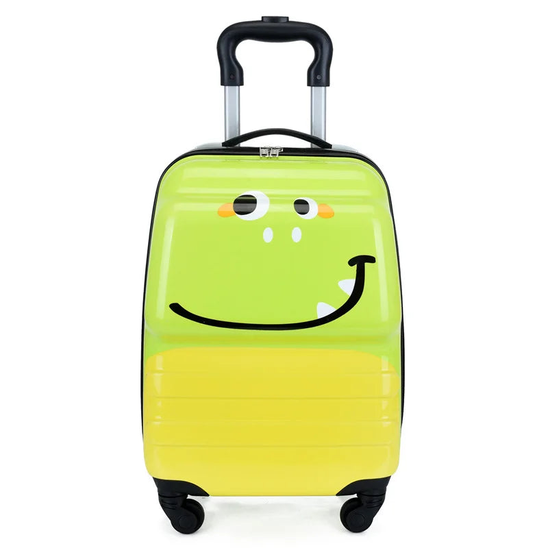 Kids' suitcase cartoon animal – Sydney-Green Monster-Nora Luxe