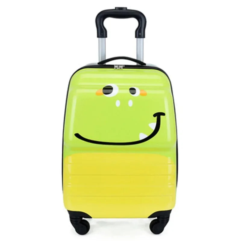 Kids' suitcase cartoon animal – Sydney-Green Monster-Nora Luxe