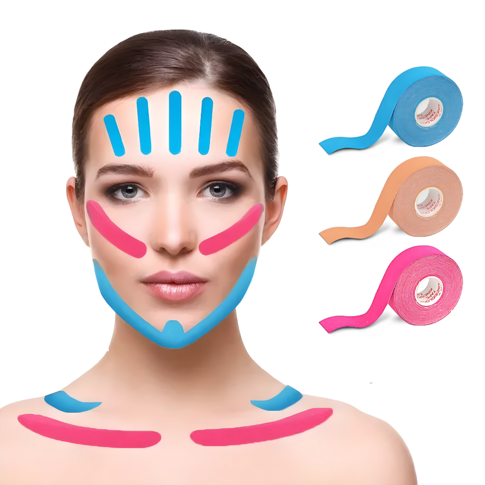 Kinesiotape for Face and Neck - DermaTape-Blue-Nora Luxe