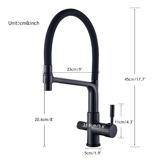 Kitchen Tap with Double Outlet and Water Filtration - PureFlow Duo-Chromium-Nora Luxe
