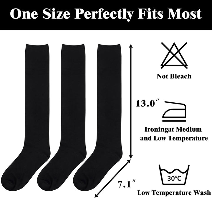 Knee High Socks - Lilac-3 Pairs Black-Nora Luxe