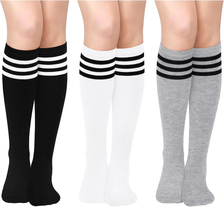 Knee High Socks - Lilac-3 Pairs Black-Nora Luxe