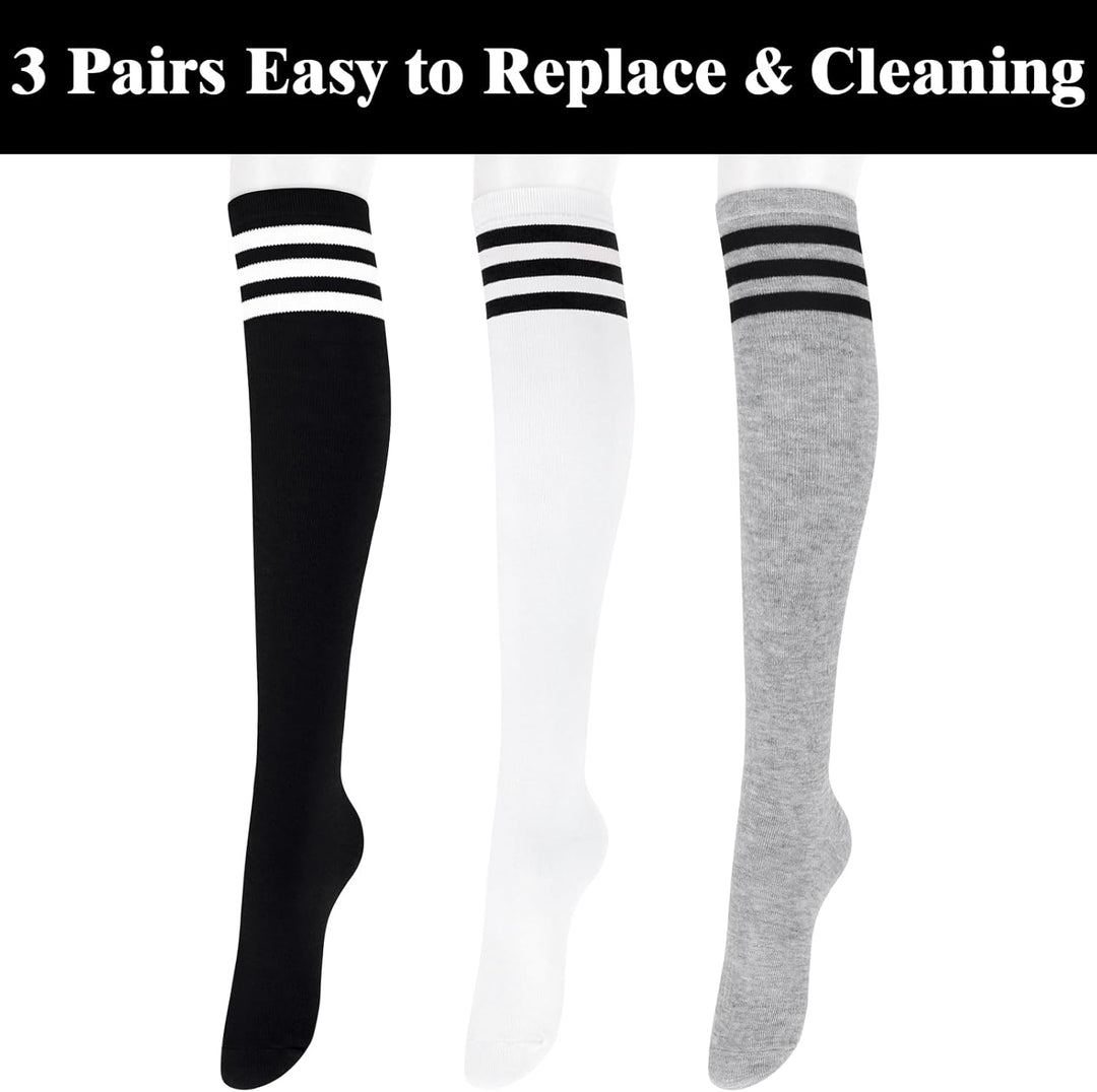 Knee High Socks - Lilac-3 Pairs Black-Nora Luxe