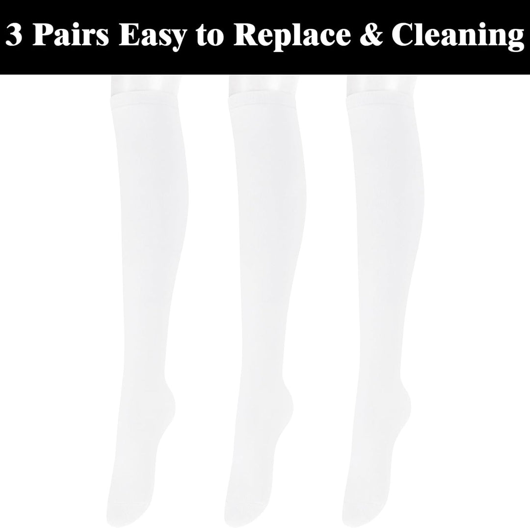 Knee High Socks - Lilac-3 Pairs Black-Nora Luxe