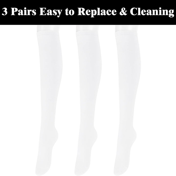 Knee High Socks - Lilac-3 Pairs Black-Nora Luxe
